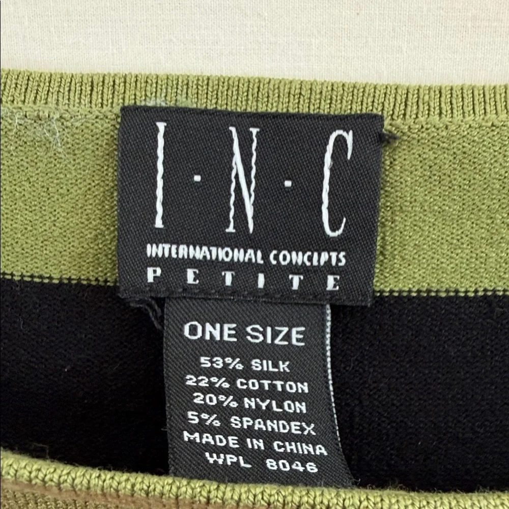 INC International Concepts Pink and Green Striped Poncho - Picture 3 of 6